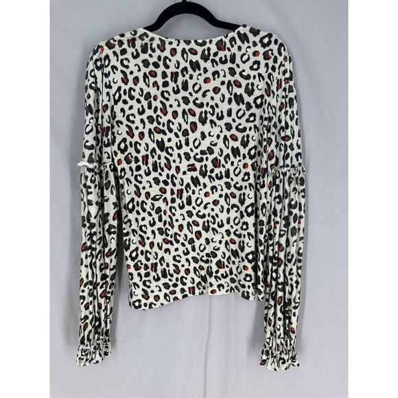 Blank London Anthropologie Top Small Green Animal Print Jungle Elephants Floral - Picture 3 of 8